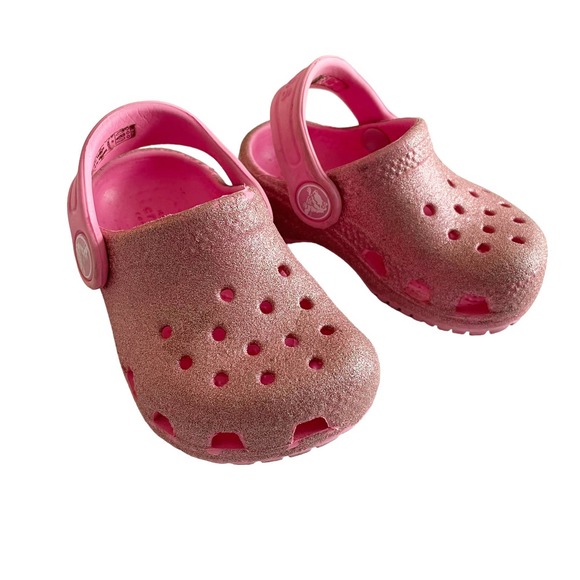 CROCS Shoes Crocs Toddler Classic Clogs Size Child 4 Pink Glitter